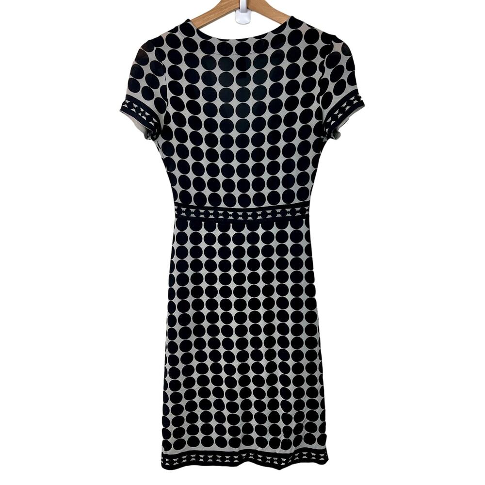 Custo Barcelona Polka Dot Short Sleeve V-Neck Stretchy Retro Dress SZ 1‎ (XS) - Picture 5 of 5